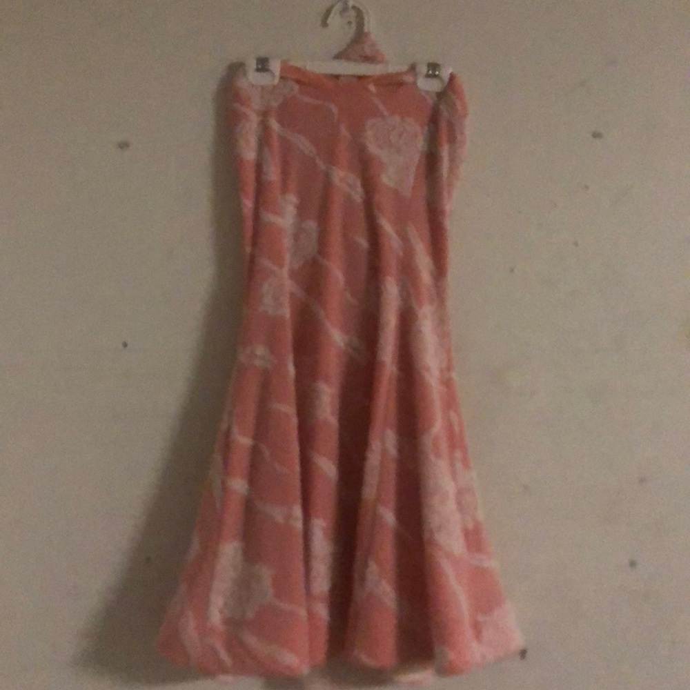 Papaya flower laced dress with attached choker
